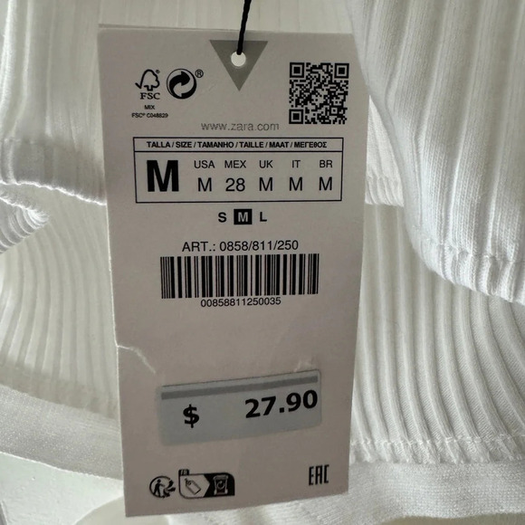 NEW! Zara White Cut Out Halter Ribbed Bodysuit - Picture 7 of 8